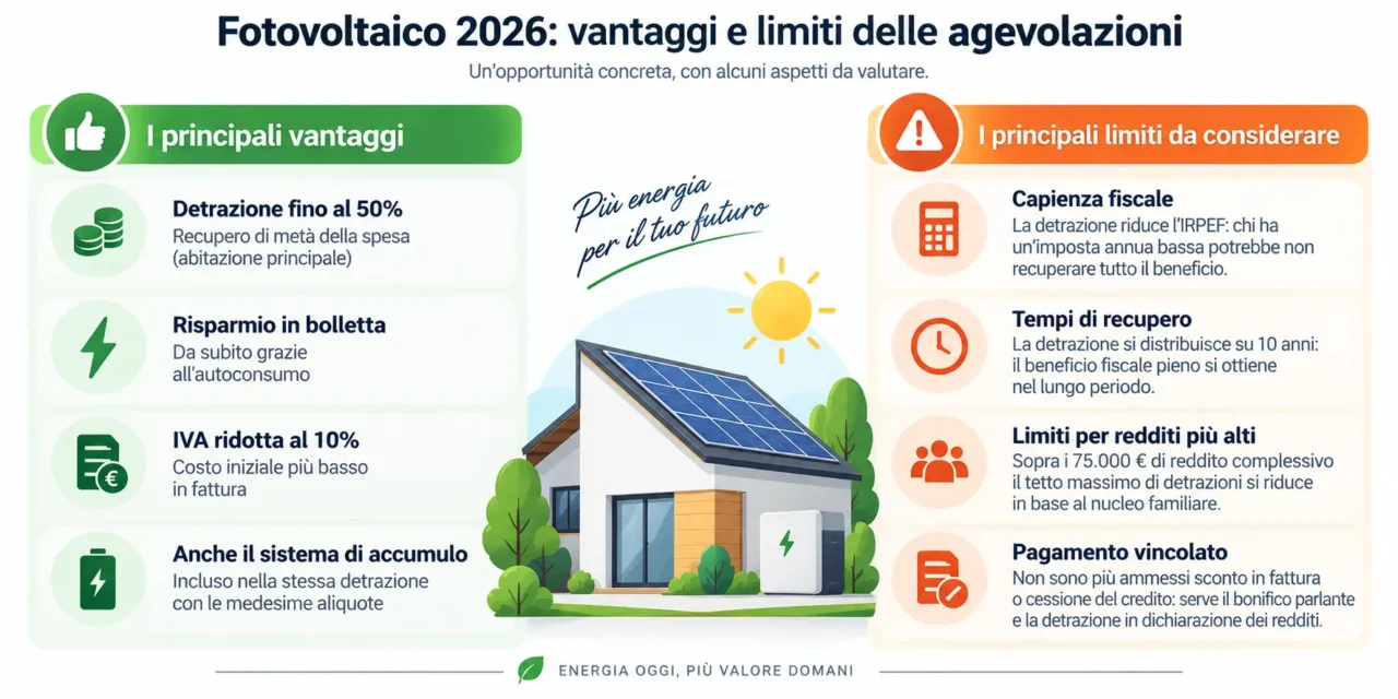 Infografica Vantaggi Bonus Fotovoltaico 2026 Infografica Vantaggi Bonus Fotovoltaico 2026